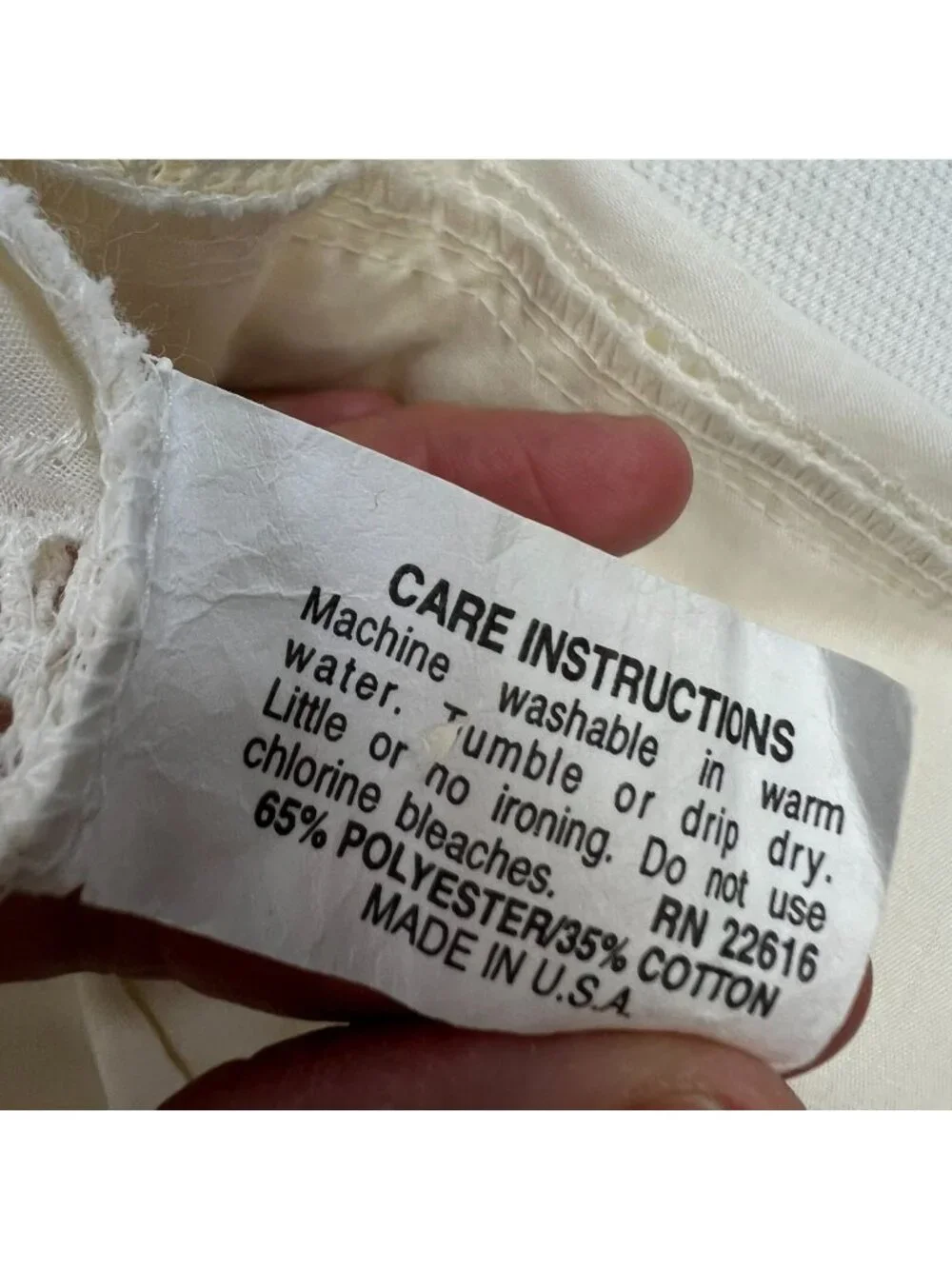 Vintage Beige Cotton Eyelet Lace Trim Classic Pillow Shams Set Bedding Set of 2